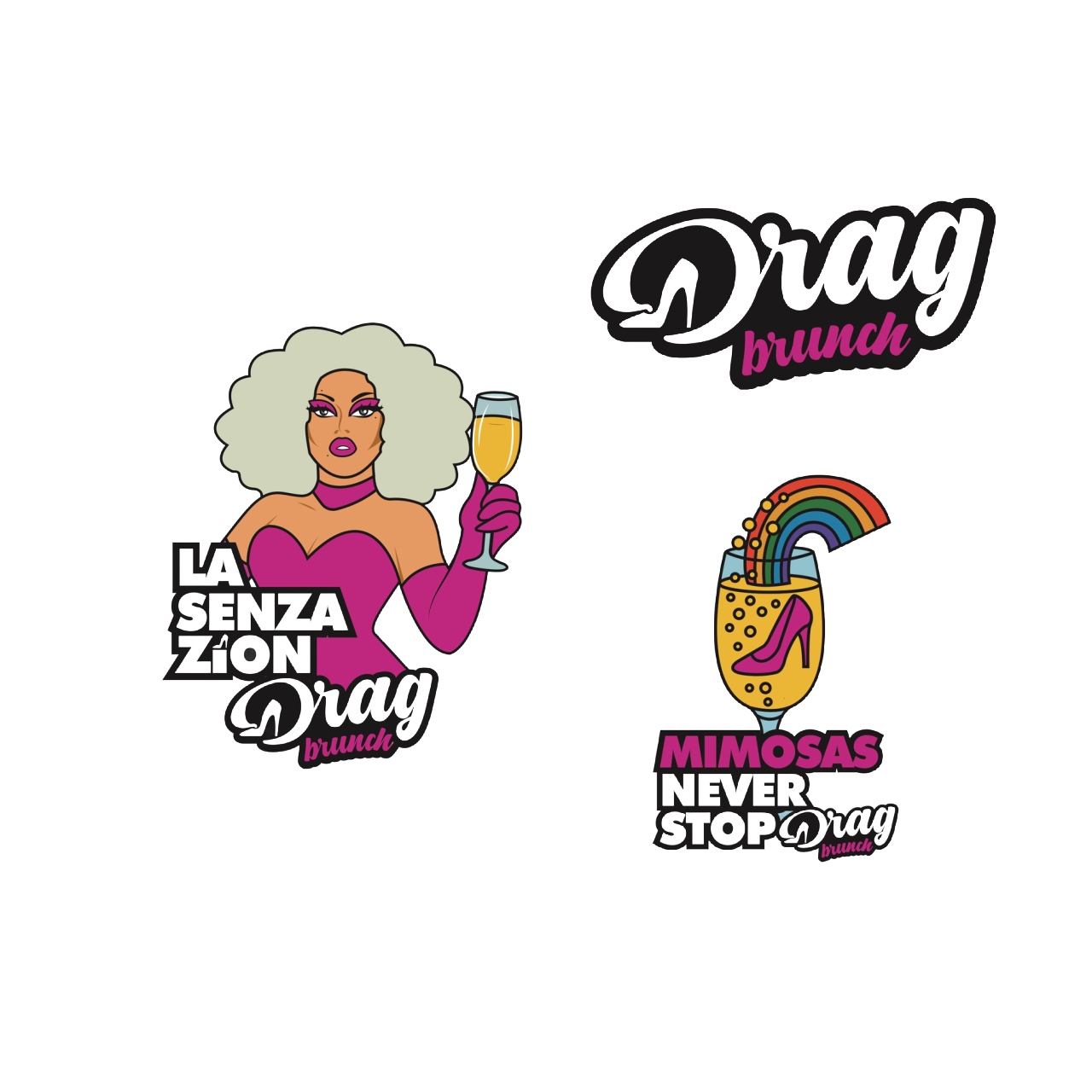 Drag Brunch Pins (set de 3 )
